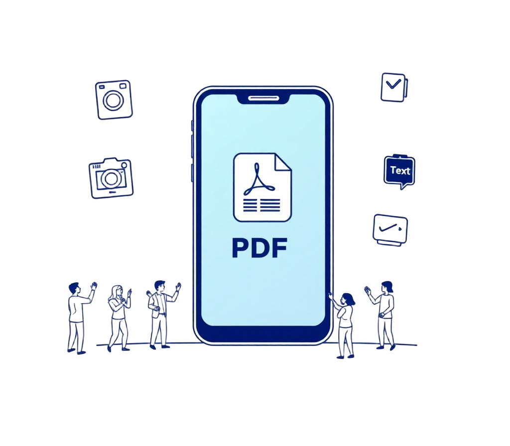 MobiPDF on a phone: scan, sign and edit PDF files on the go